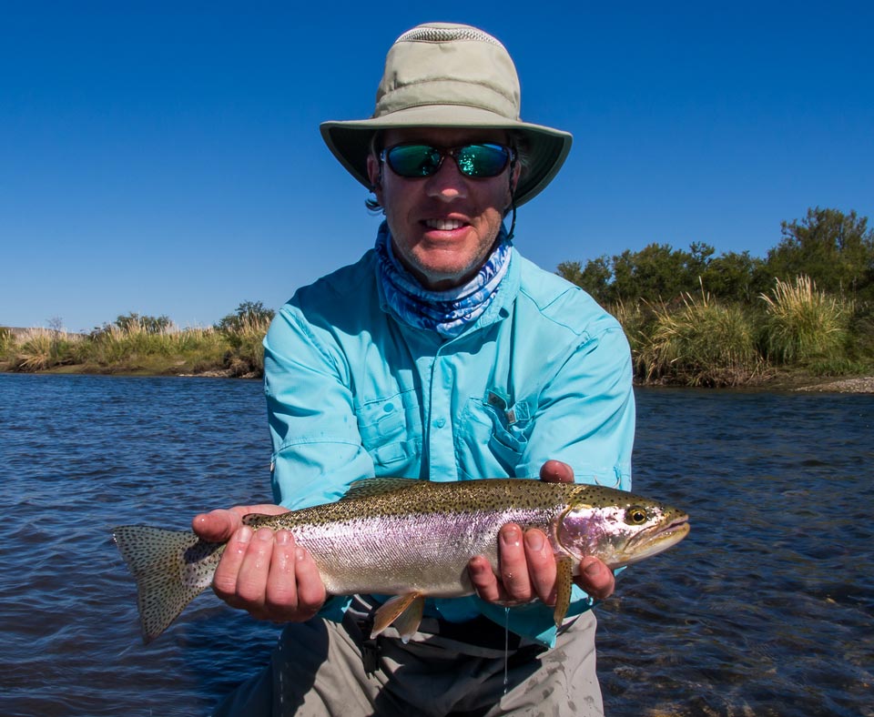 Serious brown caught on minnows while wading the lower Caleufu River - Patagonia Argentina.